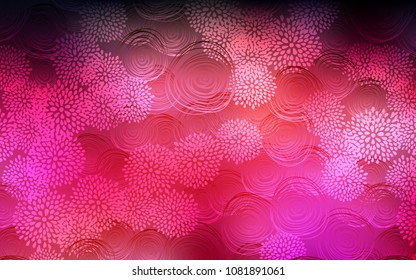 Dark Red vector doodle blurred background. Brand-new colored illustration in blurry style with flowers. The pattern can be used for heads of websites and designs.