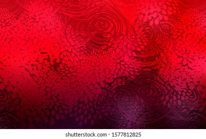 Dark Red vector doodle blurred template. Glitter abstract illustration with doodles and flowers. The textured pattern can be used for website.