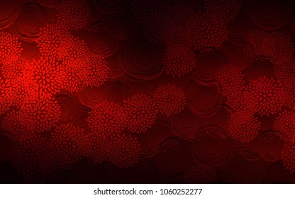 Dark Red vector doodle bright background. An elegant bright illustration with flowers in Natural style. The best blurred design for your business.