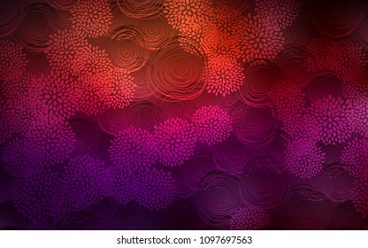 Dark Red vector doodle bright template. Colorful illustration in doodle style with flowers. The completely new template can be used for your brand book.