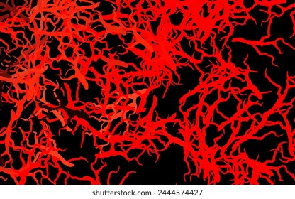 Dark Red vector doodle layout with branches, leaves. Illustration with doodles on abstract template. Brand new style for your business design.