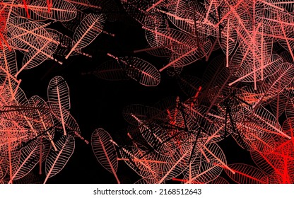 Dark Red vector doodle pattern with leaves. Colorful abstract illustration with leaves in doodle style. Brand new design for your business.