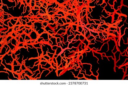 Dark Red vector doodle template with branches, leaves. Leaves and branches with gradient on white background. Pattern for heads of websites, designs.