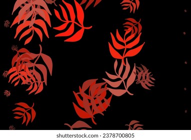 Dark Red vector doodle template with leaves. Modern geometrical abstract illustration with leaves. Pattern for heads of websites, designs.