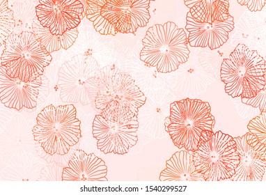 Dark Red vector elegant background with leaves. An elegant bright illustration with flowers. Elegant pattern for your brand book.
