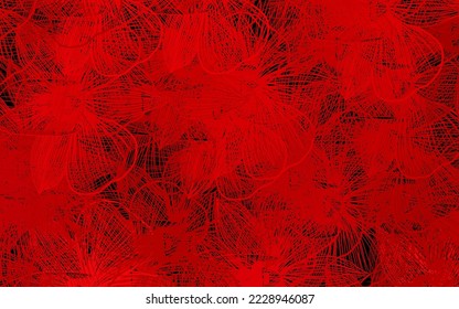 Dark Red vector elegant wallpaper with flowers. Brand new colored illustration with flowers. New template for your brand book.