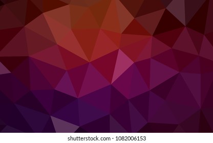 Dark Red vector gradient triangles texture. Triangular geometric sample with gradient.  New template for your brand book.