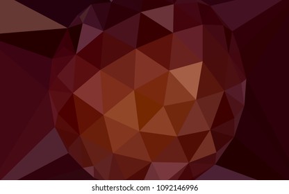 Dark Red vector gradient triangles texture with a gem in a centre. Illustration in Origami style with gradient.  Brand new design for your business.