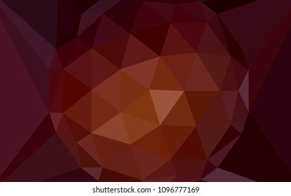 Dark Red vector gradient triangles template with a gem in a centre. Illustration in Origami style with gradient. Template for cell phone's backgrounds.