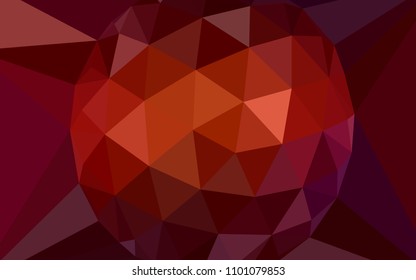 Dark Red vector gradient triangles pattern with a gem in a centre. Shining colorful illustration with triangles. A new texture for your web site.