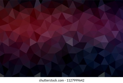 Dark Red vector gradient triangles template. Shining polygonal illustration, which consist of triangles. A new texture for your web site.