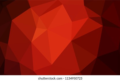 Dark Red vector gradient triangles pattern. Shining polygonal illustration, which consist of triangles. Template for cell phone's backgrounds.