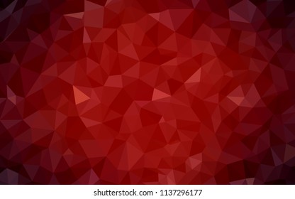 Dark Red vector gradient triangles texture. Creative geometric illustration in Origami style with gradient. Best triangular design for your business.