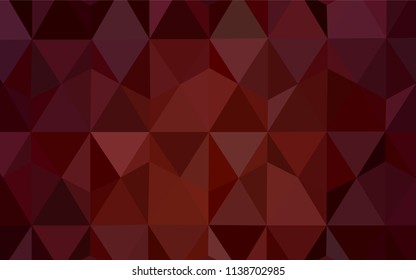 Dark Red vector gradient triangles pattern. Geometric illustration in Origami style with gradient.  Brand new design for your business.