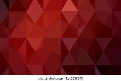 Dark Red vector gradient triangles texture. Triangular geometric sample with gradient.  A new texture for your web site.