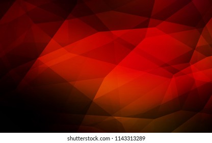 Dark Red vector gradient triangles pattern. Geometric illustration in Origami style with gradient.  Best triangular design for your business.