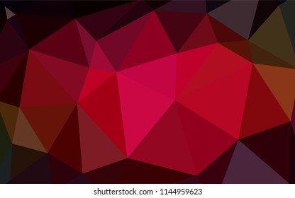 Dark Red vector gradient triangles texture. Triangular geometric sample with gradient.  New template for your brand book.