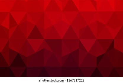 Dark Red vector gradient triangles template. Shining polygonal illustration, which consist of triangles. Best triangular design for your business.