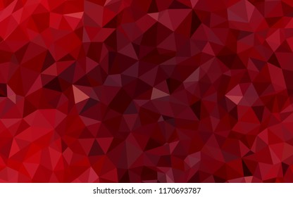 Dark Red vector gradient triangles template. Polygonal abstract illustration with gradient. Completely new template for your banner.