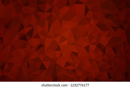 Dark Red vector gradient triangles template. Triangular geometric sample with gradient.  Completely new template for your banner.