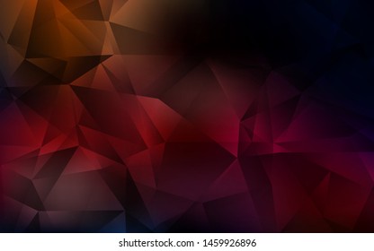 Dark Red vector gradient triangles template. Polygonal abstract illustration with gradient. Brand new style for your business design.