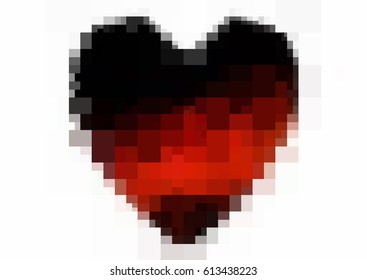 Dark red vector greeting Card Happy Valentine's Day. Lettering with hearts on the white polygonal background. Colored rectangular illustration for your business.