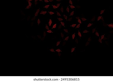 Dark Red vector hand painted background. Doodle illustration of leaves in Origami style with gradient. Hand painted design for wrapping, wallpaper.