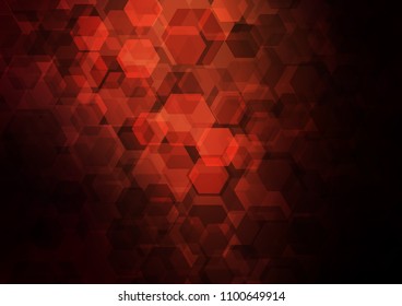 Dark Red vector hexagon mosaic background. Creative illustration in halftone style with gradient. The textured pattern can be used for background.