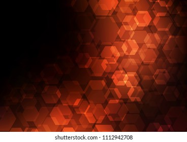 Dark Red vector hexagon mosaic template. Shining illustration, which consist of hexagons. Brand new style for your business design.