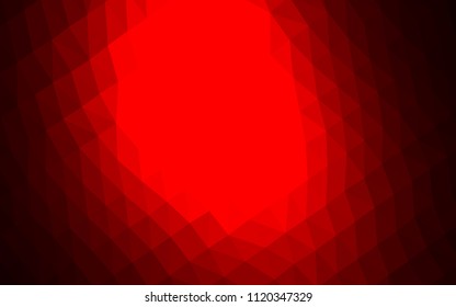 Dark Red vector hexagon mosaic template. A vague abstract illustration with gradient. The best triangular design for your business.