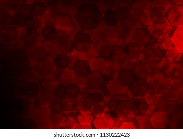 Dark Red vector hexagon mosaic pattern. Glitter abstract illustration with an elegant design. A new texture for your design.