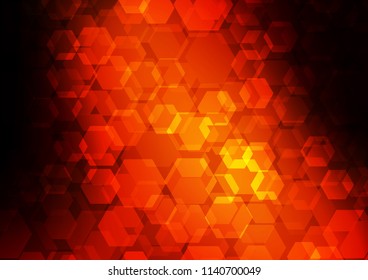 Dark Red vector hexagon mosaic background. Geometric illustration in Origami style with gradient.  The completely new template can be used for your brand book.