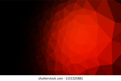 Dark Red vector hexagon mosaic texture. Triangular geometric sample with gradient.  Triangular pattern for your business design.