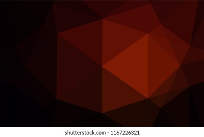Dark Red vector hexagon mosaic texture. Shining illustration, which consist of triangles. A completely new design for your business.