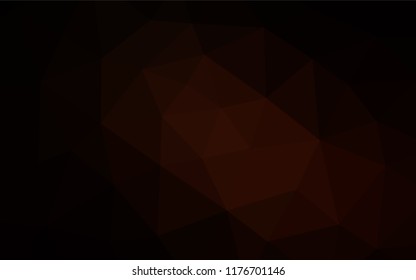 Dark Red vector hexagon mosaic cover. Triangular geometric sample with gradient.  Brand new design for your business.