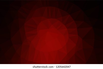 Dark Red vector hexagon mosaic template. Creative illustration in halftone style with gradient. A completely new design for your business.
