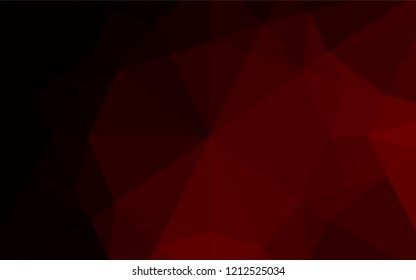 Dark Red vector hexagon mosaic cover. Shining illustration, which consist of triangles. A new texture for your design.