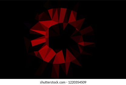 Dark Red vector hexagon mosaic cover. Geometric illustration in Origami style with gradient.  The template can be used as a background for cell phones.