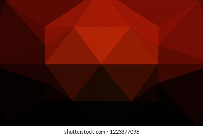 Dark Red vector hexagon mosaic template. Shining illustration, which consist of triangles. The textured pattern can be used for background.