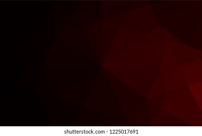 Dark Red vector hexagon mosaic texture. A vague abstract illustration with gradient. Triangular pattern for your business design.