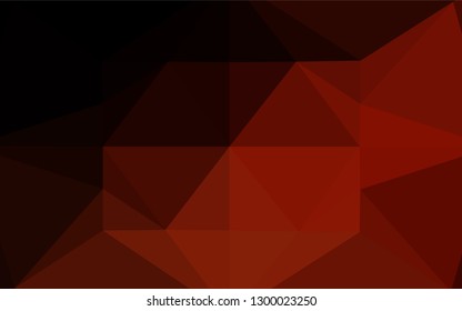 Dark Red vector hexagon mosaic template. Geometric illustration in Origami style with gradient.  The template can be used as a background for cell phones.