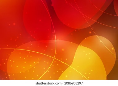 Dunkelrote Vektorgrafik mit einem Satz leuchtender bunter abstrakter Kreise, Linien. Moderne abstrakte Illustration mit bunten Wassertropfen. Modernes Design für eine Visitenkarte.