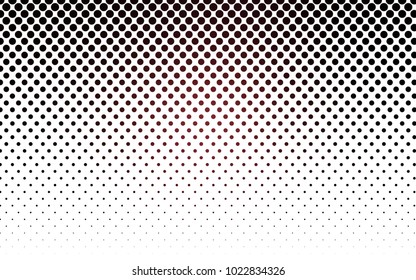 Dark Red vector illustration which consist of circles. Dotted gradient design for your business. Creative geometric background in halftone style with colored spots.