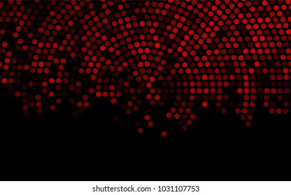 Dark Red vector illustration which consist of circles. Dotted gradient design for your business. Creative geometric background in halftone style with colored spots.