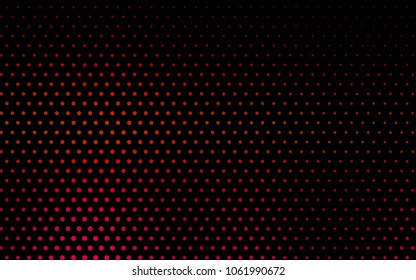 Dark Red vector illustration which consist of circles. Dotted gradient design for your business. Creative geometric background in halftone style with colored spots.