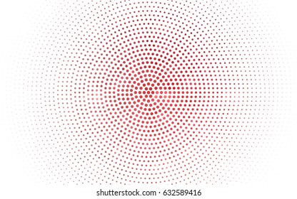 Dark Red vector illustration which consist of circles. Dotted gradient design for your business. Creative geometric background in halftone style with colored spots.