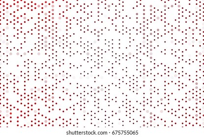 Dark Red vector illustration which consist of circles. Dotted gradient design for your business. Creative geometric background in halftone style with colored spots.