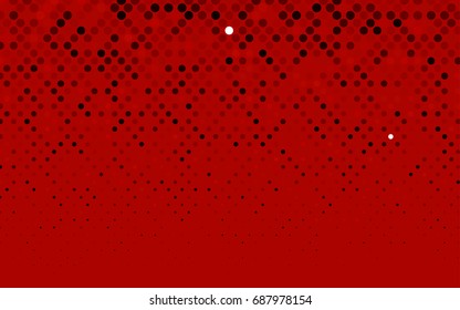Dark Red vector illustration which consist of circles. Dotted gradient design for your business. Creative geometric background in halftone style with colored spots.