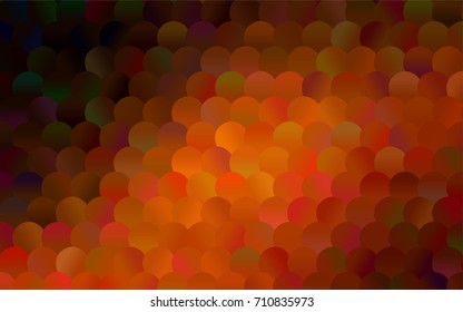 Dark Red vector illustration which consist of circles. Dotted gradient design for your business. Creative geometric background in halftone style with colored spots.