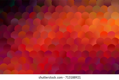 Dark Red vector illustration which consist of circles. Dotted gradient design for your business. Creative geometric background in halftone style with colored spots.